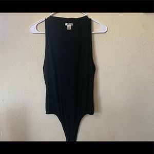 Mock neck black body suit